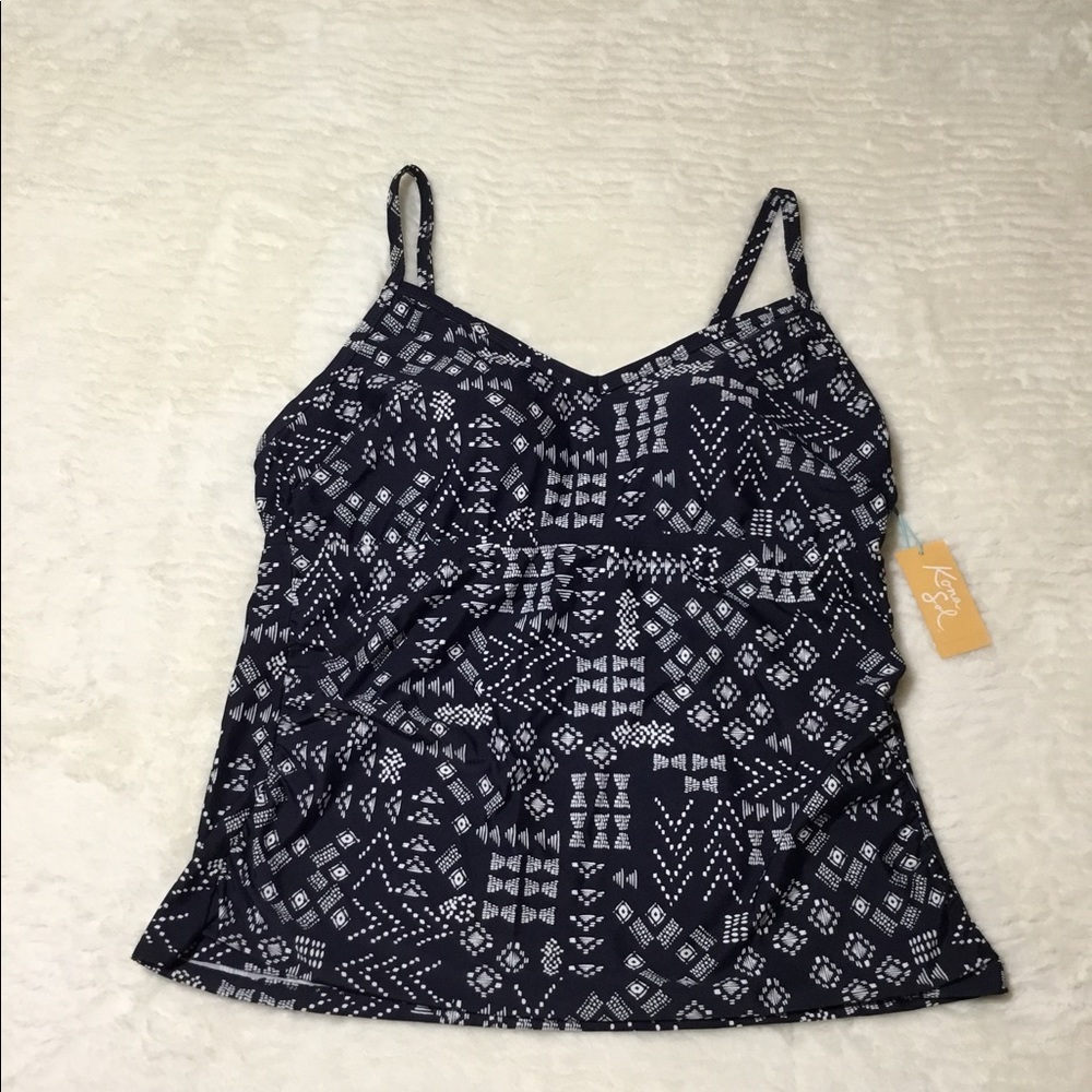 Kona Sol blue swim tank top size 20W NWT